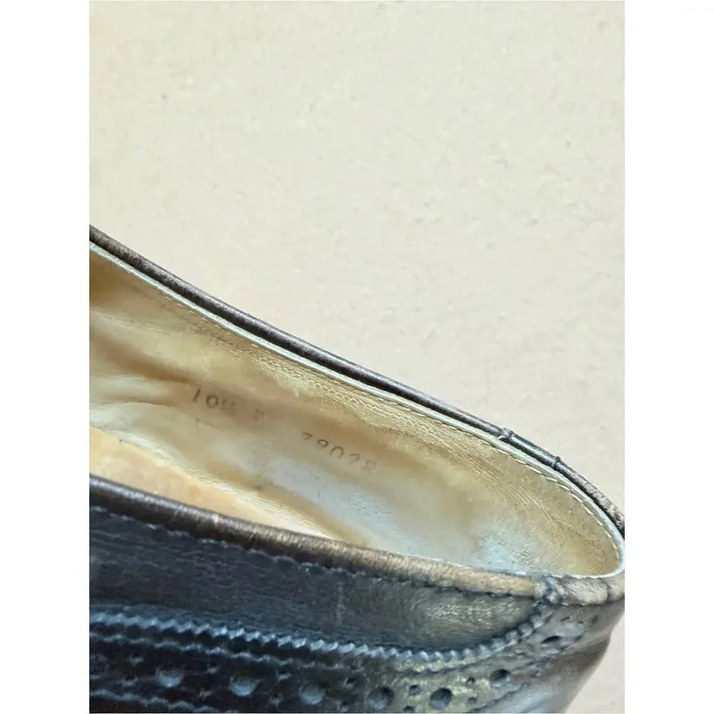 Cole Haan Black Leather Wingtip Oxfords men size 10.5 classic vintage old money